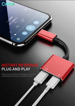 Cargar imagen en el visor de la galería, Adaptador Lightning Para iPhone Dual Audio Y Carga