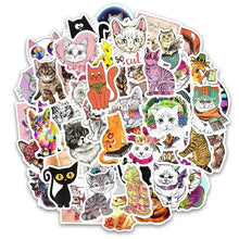 Cargar imagen en el visor de la galería, 50 Stickers Gatos Cats Personaliza Laptop Cuarto Etc