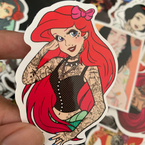 50 Stickers Princesas Tatuadas Personaliza Laptop Cuarto y Mas