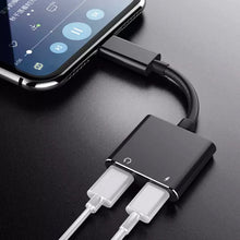 Cargar imagen en el visor de la galería, Adaptador Lightning Para iPhone Dual Audio Y Carga