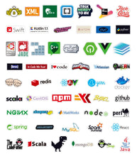 Cargar imagen en el visor de la galería, 100 Stickers Pegatinas Programación Logos PC