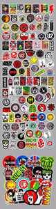 100 Stickers Bandas De Rock Y Retro Personaliza Laptop Cuarto Etc