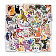 Cargar imagen en el visor de la galería, 50 Stickers Gatos Cats Personaliza Laptop Cuarto Etc
