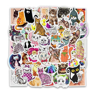 50 Stickers Gatos Cats Personaliza Laptop Cuarto Etc