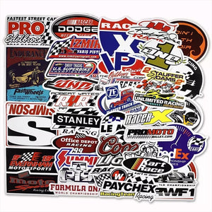 50 Stickers De Coches Marcas Y Sponsor Personaliza Laptop Cuarto Etc