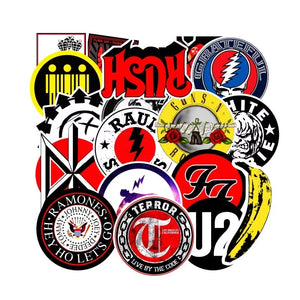 100 Stickers Bandas De Rock Y Retro Personaliza Laptop Cuarto Etc