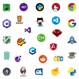 100 Stickers Pegatinas Programación Logos PC